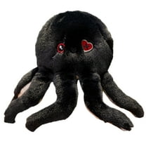 Black Creepy Cute Octopus Stuffed Animal Plushie, Gothic Design Home Decor, Soft Halloween Toy For Themed Room Decoration And Collectors