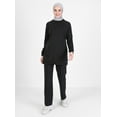 thumbnail image 1 of Black - Crew neck - Tracksuit Set - Refka, 1 of 5