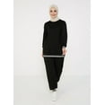 thumbnail image 1 of Black - Crew neck - Tracksuit Set - Tavin, 1 of 7
