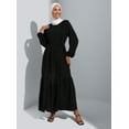 thumbnail image 1 of Black - Crew neck - Unlined - Modest Dress - Refka, 1 of 5