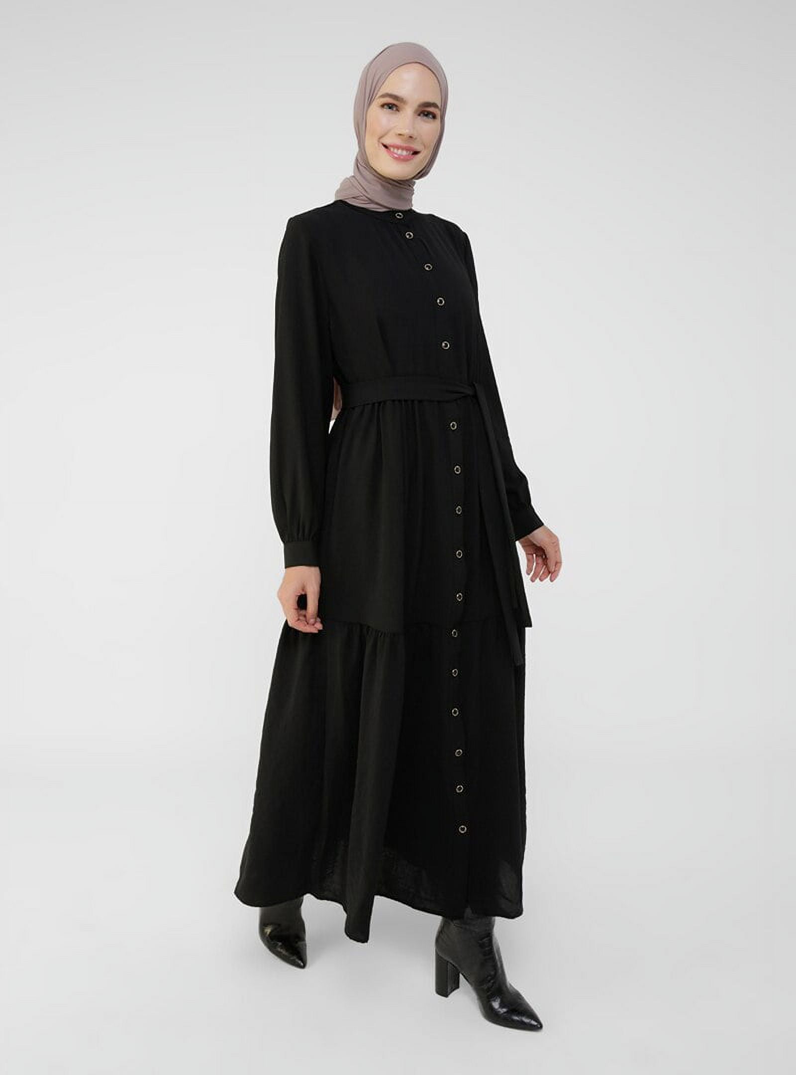 Black - Crew neck - Unlined - Modest Dress - Refka - Walmart.com