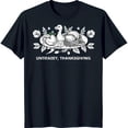 thumbnail image 1 of Black Crewneck T-Shirt with White Turkey and Cornucopia Graphic for Thanksgiving, 1 of 5