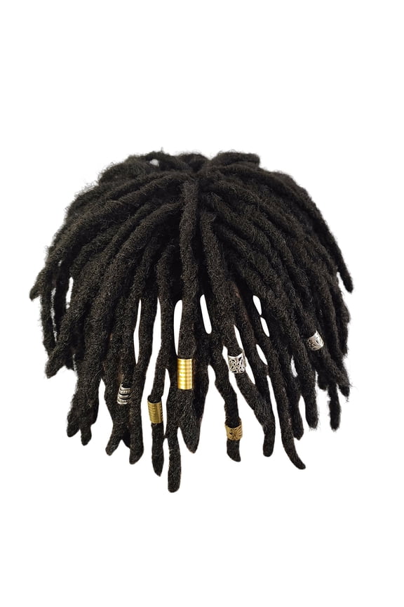 Black Crocheted Braided Hip-Hop Style, Men'S African American Hair Fiber Curling Extensions, Men'S Wigs, Men'S Dreadlocks Suit, Short Hairstyle, Exaggerated And Cool Hip-Hop Style.