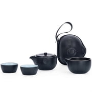 Black Crockery Ceramic Teapot Teacups A Tea Sets Portable Travel Tea Sets With Travel Bag