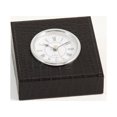 thumbnail image 1 of Black "Croco" Leather Quartz Clock with Silver Plated Accents., 1 of 1
