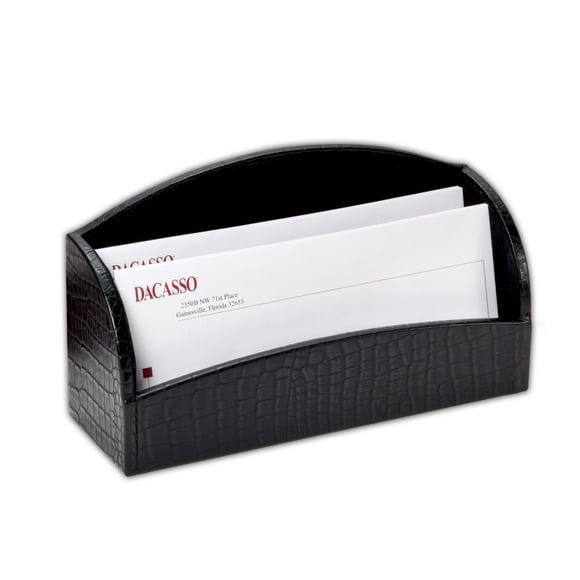 Black Crocodile Embossed Leather Letter Holder