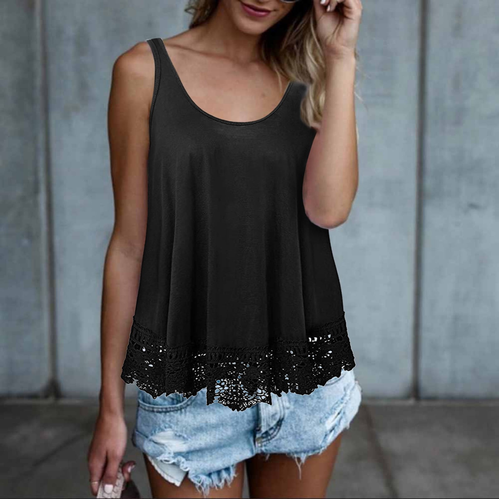 Flowy lace tank top sale
