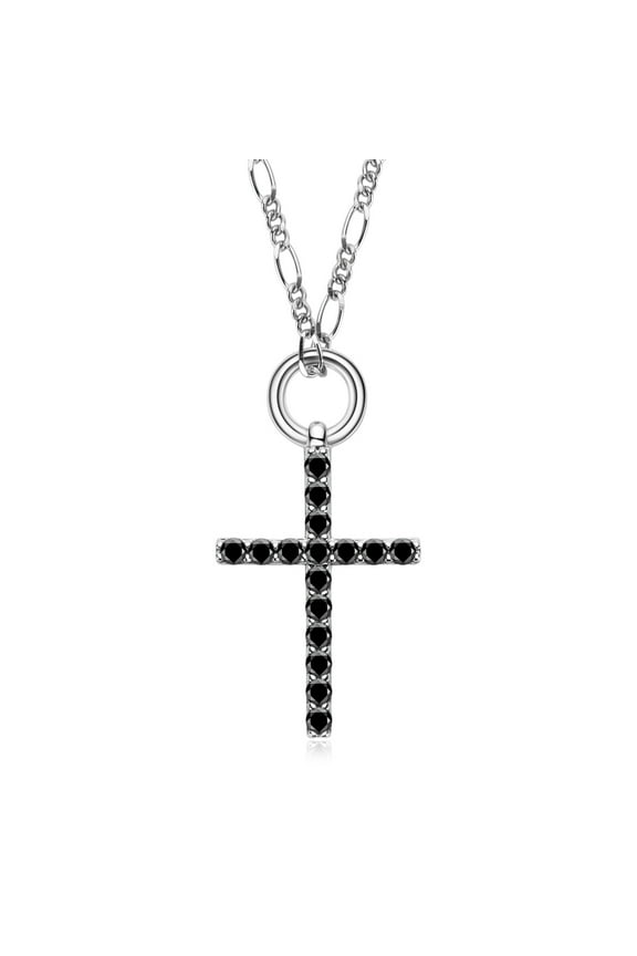 Black Cross Moissanite Necklace for Men D Color VVS1 Diamond Necklace Hip Hop Pendant Necklace with Certificate