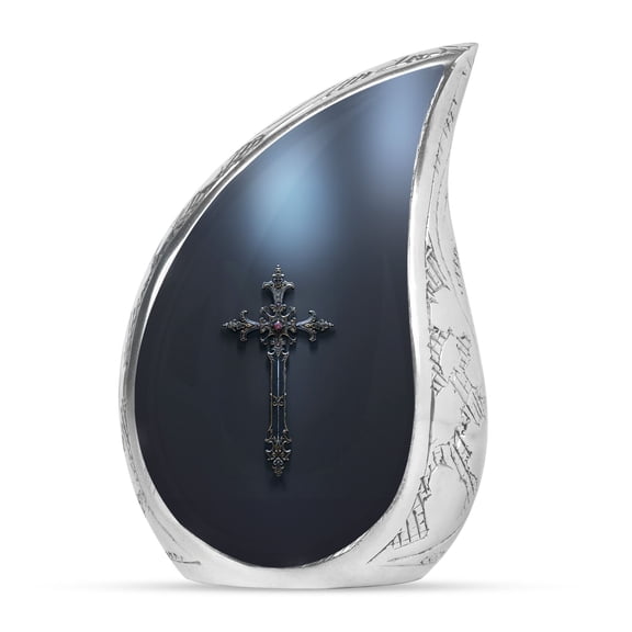 Black Cross Urns For Ashes Adult Male - Memorial Urn For Human Ashes Adult Female - Cremation Funeral Ashes 10 Inch