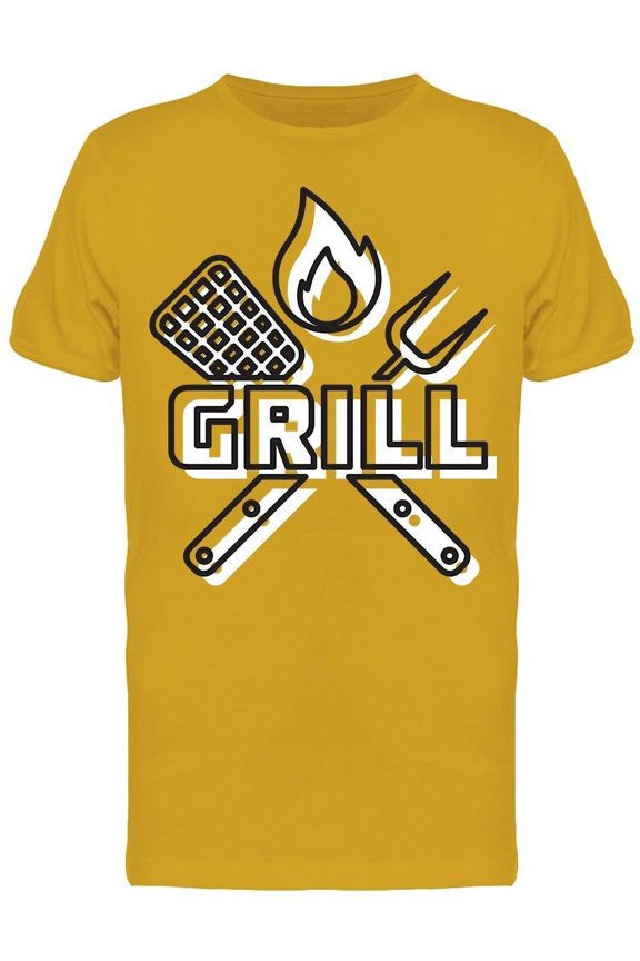 Black Crossed Fork Graphic T-Shirt Men -Image by Shutterstock, Male x-Large