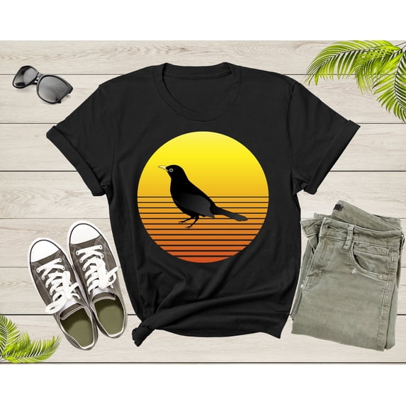 Black Crow Bird Silhouette At Sunset Wildlife Nature Animal T-shirt Crow Lover Gift Shirt For Men Women Kids Crow Themed Graphic Tshirt
