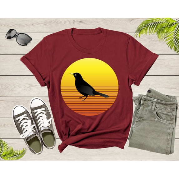Black Crow Bird Silhouette At Sunset Wildlife Nature Animal T-shirt Crow Lover Gift Shirt For Men Women Kids Crow Themed Graphic Tshirt
