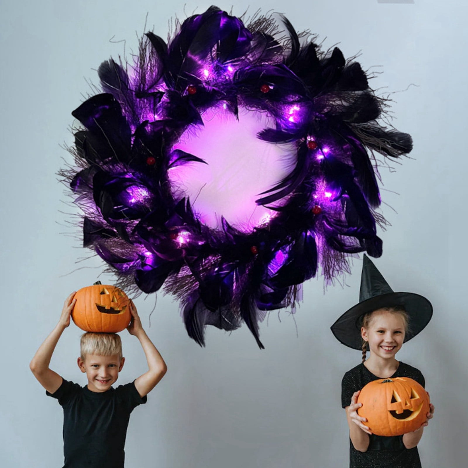 Black Crow Black Feather Garland Can Glow Festival Garland Decoration