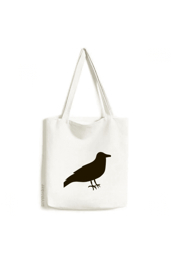 Black Crow Cute Animal Portrayal Tote Canvas Bag Shopping Satchel Casual Handbag