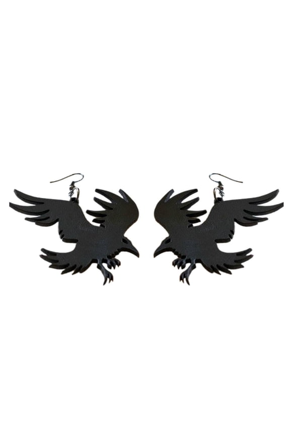 Black Crow Shaped Earrings Goth Crow Ear Jewelry Fashion Party Jewelry Acrylic for Women Girlfriends