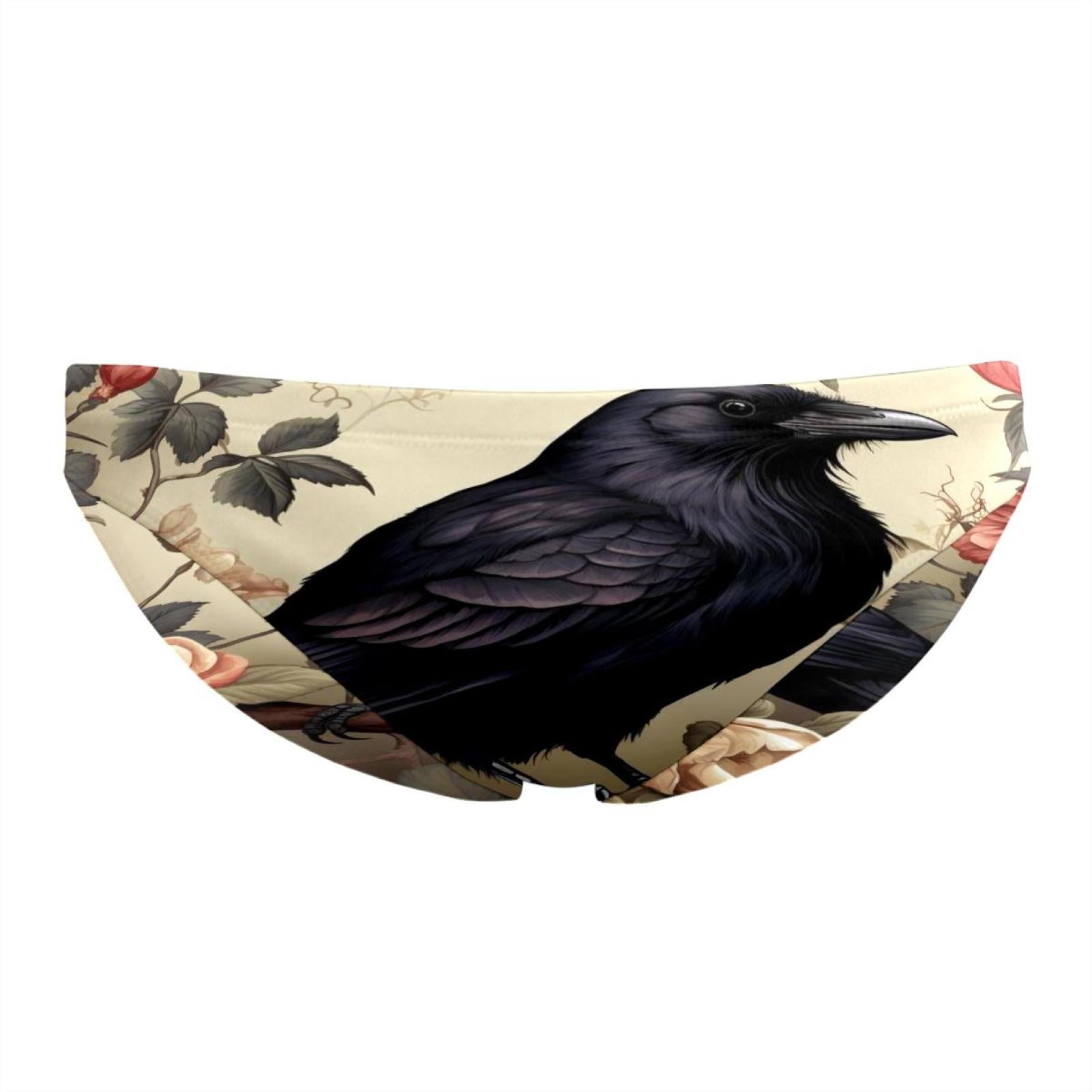 Black Crow Men Swimsuit Briefs, Quick Dry Swimwear Bikini Underwear