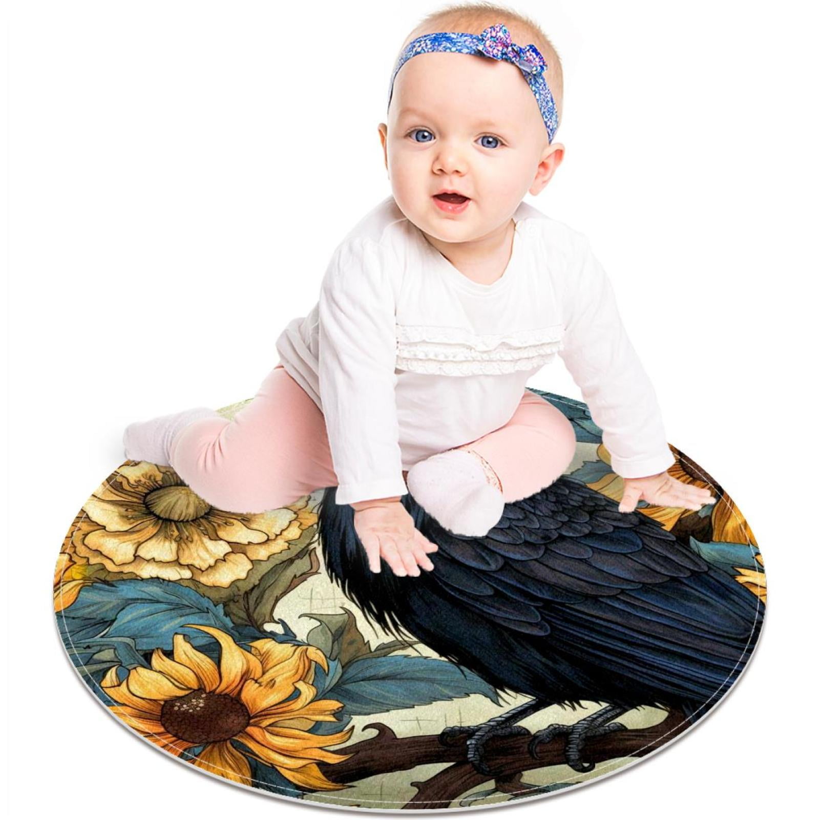 Black Crow Prints Small Area Rugs Bathroom Rugs, NonSlip Throw Rug