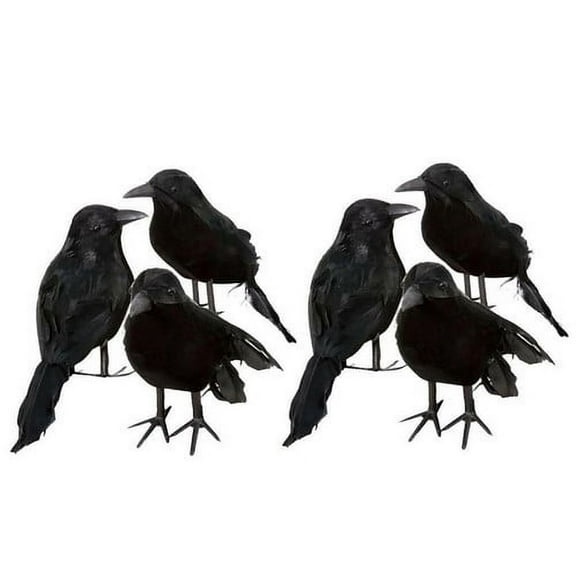 Black Crow Props Realistic Raven Feathered Crows Decor