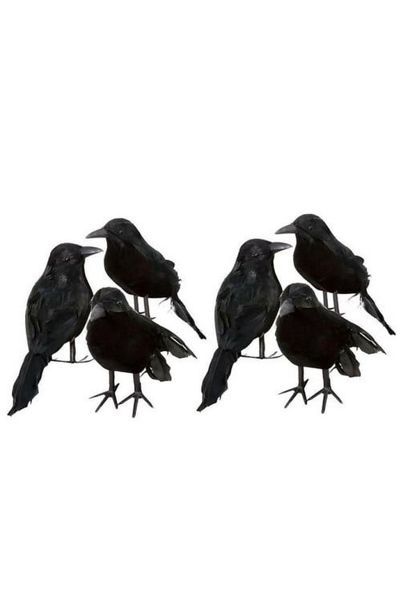 Black Crow Props Realistic Raven Feathered Crows Decor