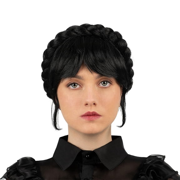 Black Crown Braid Adult Costume Wig
