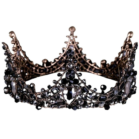 Black for Women, Baroque Rhinestone with , Gothic Wedding for Bride, Halloween Hair Accessories, Prom Party