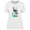 thumbnail image 1 of Black Crowned Crane Watercolor T-Shirt Women -Image by Shutterstock, Female x-Large, 1 of 2
