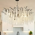 thumbnail image 1 of Black Crystal Branch Chandelier, Adjustable Height Pendant Light with K9 Crystals for Foyer, Dining Room, Entryway, 1 of 4
