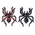 thumbnail image 1 of Black Crystal Rhinestone Spider Brooch Pin 2pcs - Halloween Decoration and Cosplay Accessory Jewelry, 1 of 5