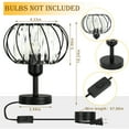 thumbnail image 1 of Black Crystal Table Lamp Tilted Metal Bar Metal Base Nightstand Lamp, Set of 2, 1 of 3