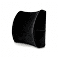 thumbnail image 1 of Lumbar Support Pillow for Office Chair & Car - Memory Foam Back Cushion with Strap, Black Crystal Velvet Ergonomic Pillow for Desk, Gaming, Travel, 1 of 7