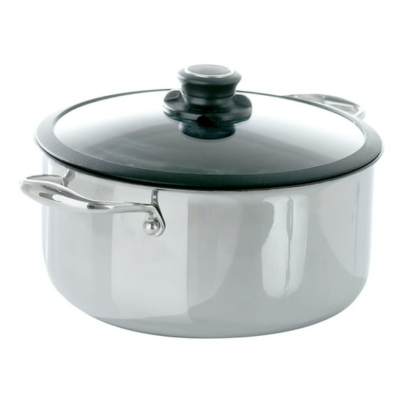 Black Cube Quick Release Stainless Steel 7.5qt Stockpot, Oven-Safe Cookware