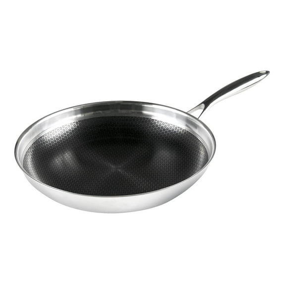 Black Cube Quick Release Stainless Steel Frying Pan, Oven-Safe Cookware