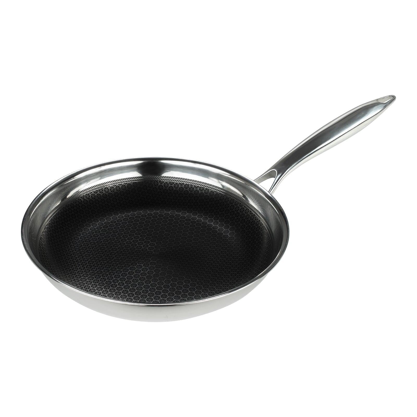 Black Cube Quick Release Stainless Steel Frying Pan, Oven-Safe Cookware