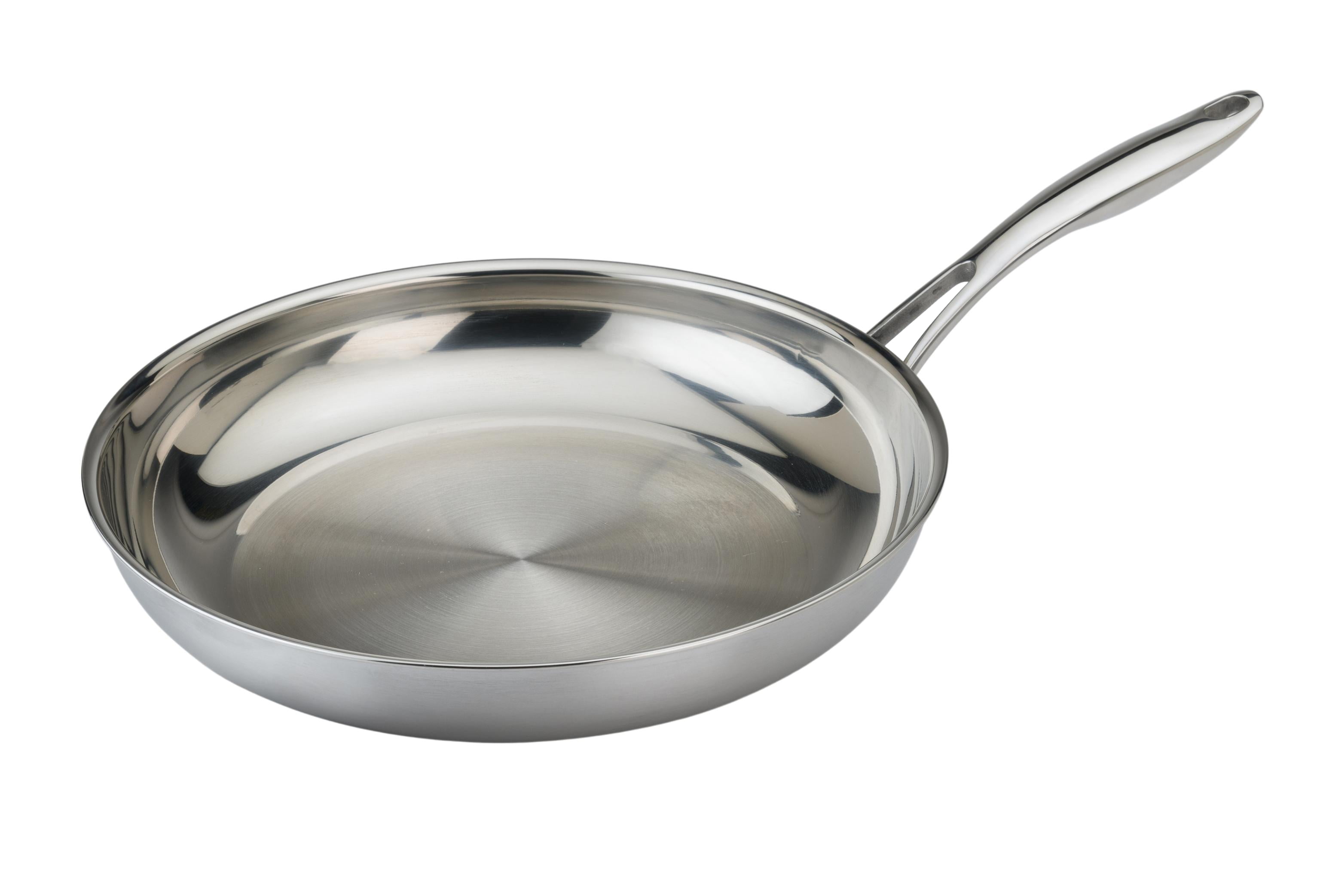 13-inch Natural Fry Pan In 5-ply brushed stainless steel » NUCU