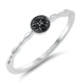 thumbnail image 1 of Black Cubic Zirconia Beaded Center Ring Sterling Silver Size 8, 1 of 1