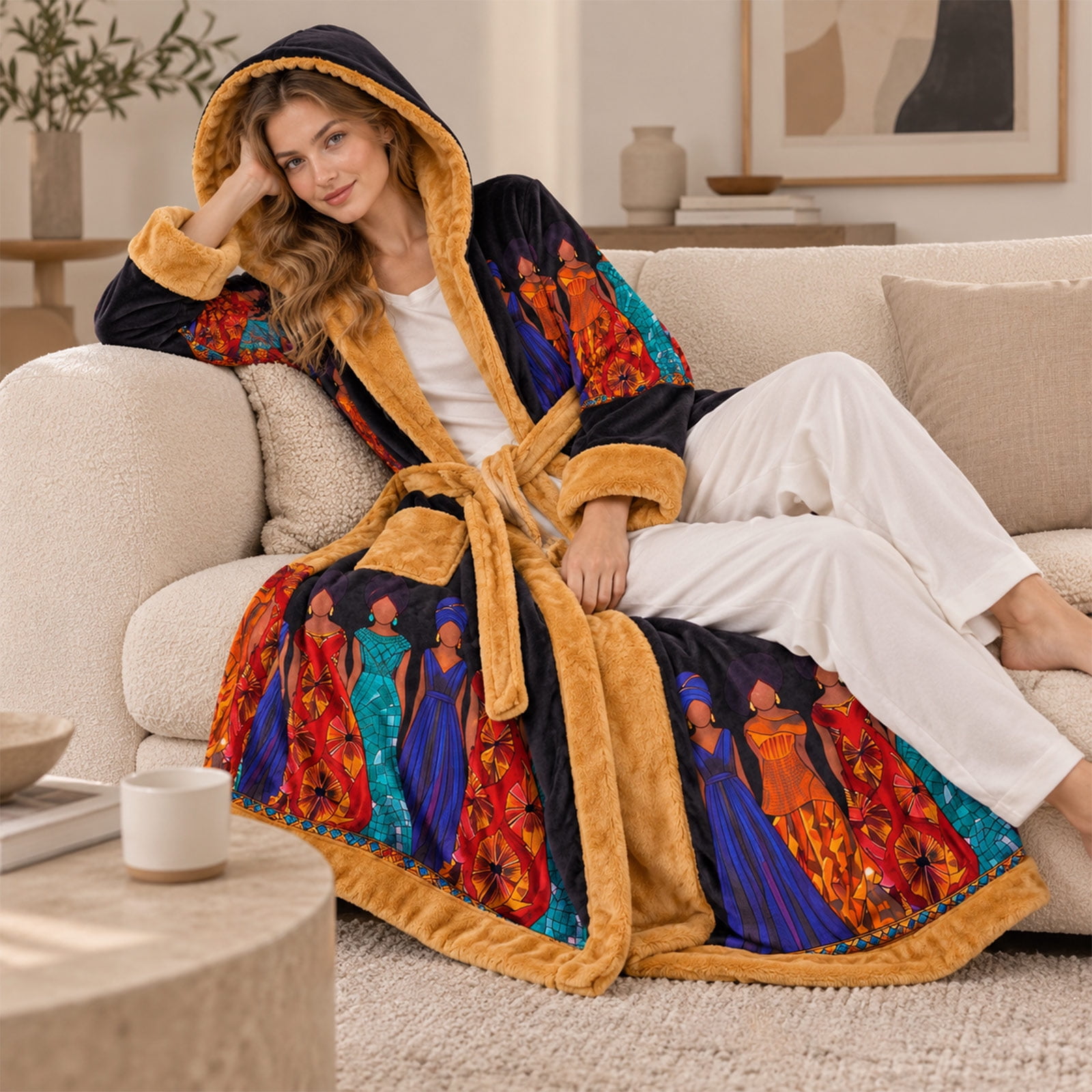 Black Culture Heated Robe USB Wearable Heated Blanket 100% Polyester ...