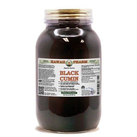 Black Cumin (Nigella Sativa) Dry Seed ALCOHOL-FREE Liquid Extract. Expertly Extracted by Trusted HawaiiPharm Brand. Absolutely Natural. Proudly made in USA. Glycerite 32 Fl.Oz