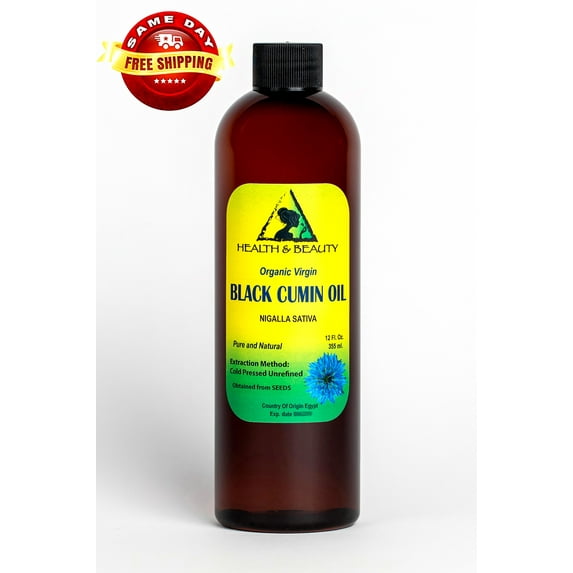 Black Cumin Seed Oil Unrefined Organic Virgin Raw Cold Pressed Fresh Pure 12 oz