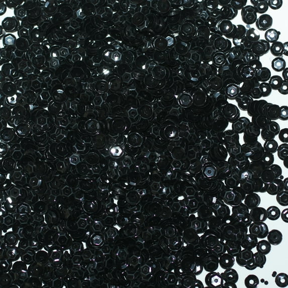 Black Cup Sequins 4mm Shiny Metallic Made in USA