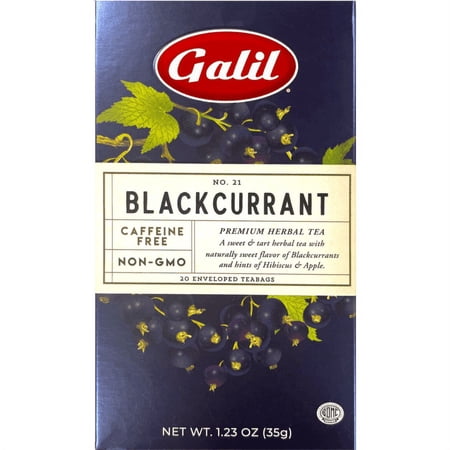 Black Currant Herbal Tea | 20' Tea Bags | 1.23 oz | Galil