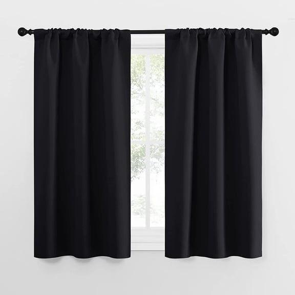 Black Out Curtain Panels for Kitchen - Energy Smart Decoration Thermal Insulating Blackout Drapes/Draperies for Small Window (2 Panels, 34 in x 54 in (W x L))