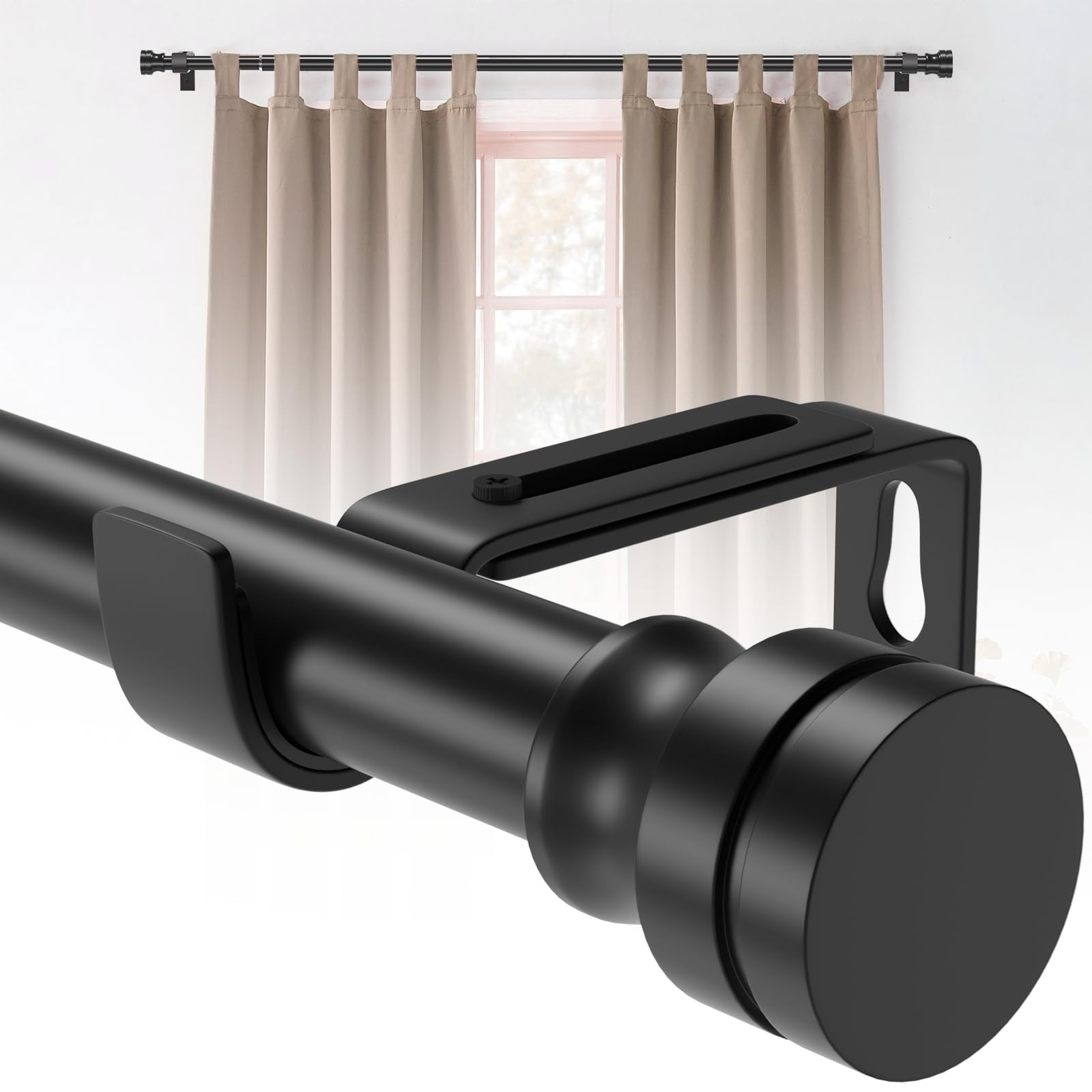 Elegant Black Bedroom Curtain Rod for Stylish Window Lighting