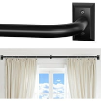 Black Curtain Rods, Room Darkening Rod for Windows 48 to 90 Inches(4-7.5Ft), Wrap Around Curtain Rods, Heavy Duty Blackout Drapery,Modern Decorative Window Treatment Rod, Matte Black