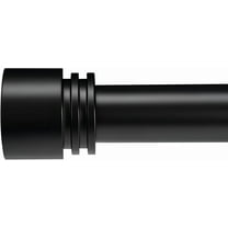 Heavy Duty Curtain Rod 30 to 144 Inches - 1 Inch Adjustable All Metal Pole, Strong Holders, Simplistic Finials, for Big Windows, Living Room, Outdoor Patio, Black