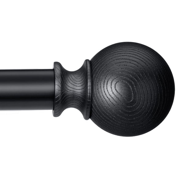 Bronze Adjustable Curtain Rod Set 28 to 88 Inch Heavy Duty Window Rod with Imitation Wood Grain Finials 1 Inch Diameter Home Decor