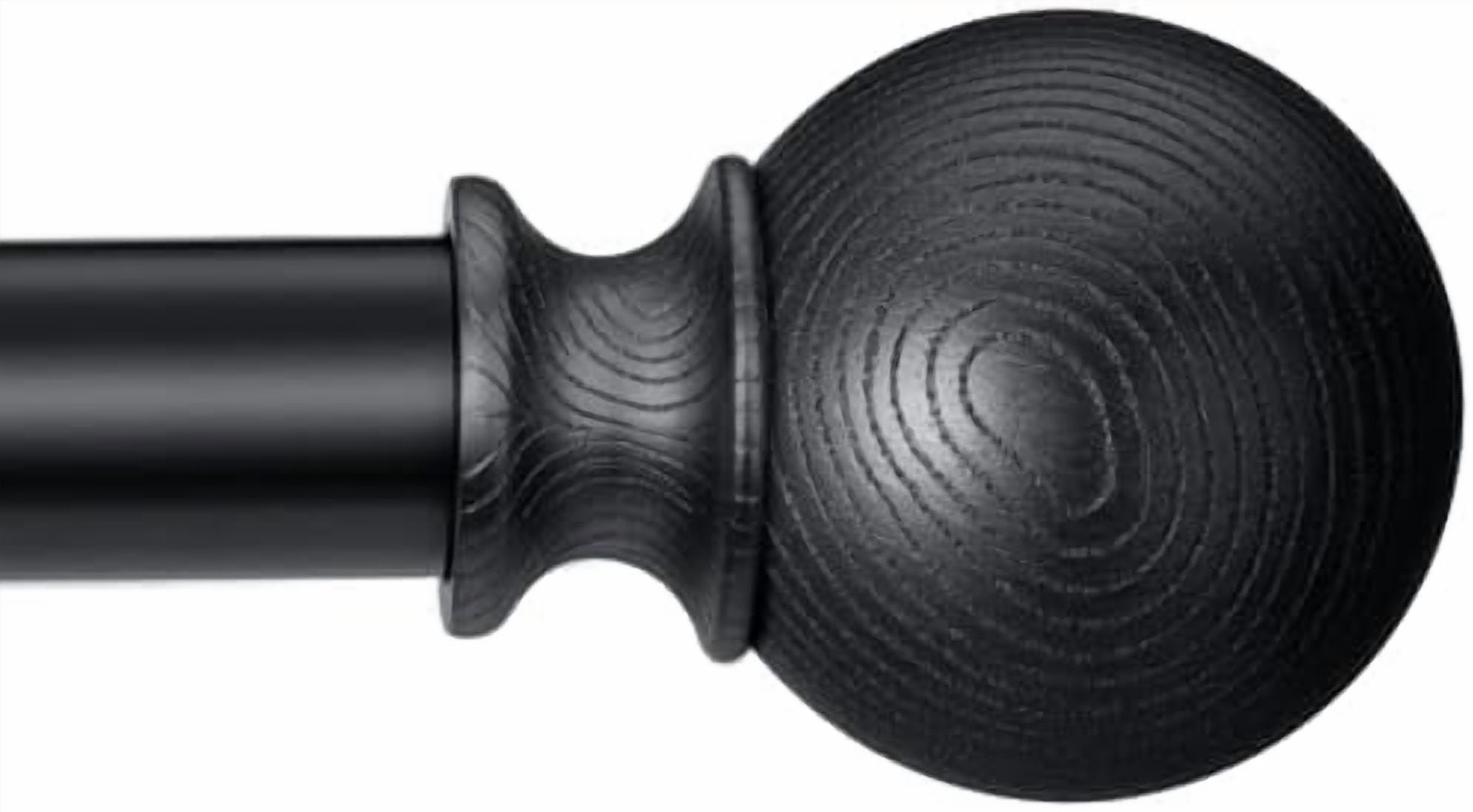 Black Curtain Rods for Windows 66 to 120 Inch(5.5-10ft) - 1'' Diameter Heavy Duty Curtain Rods with Imitation Wood Grain Pattern Finials,Adjustable Decorative Curtain Rods Set,28-120''