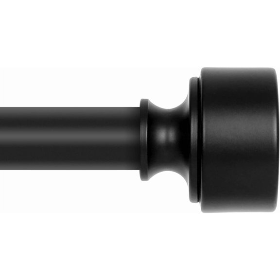 Black Curtain Rods for Windows 72 to 144 Inch(6-12ft), 1 Inch Diameter Heavy Duty Curtain Rod, Adjustable Decorative Drapery Poles 72-144", Matte Black