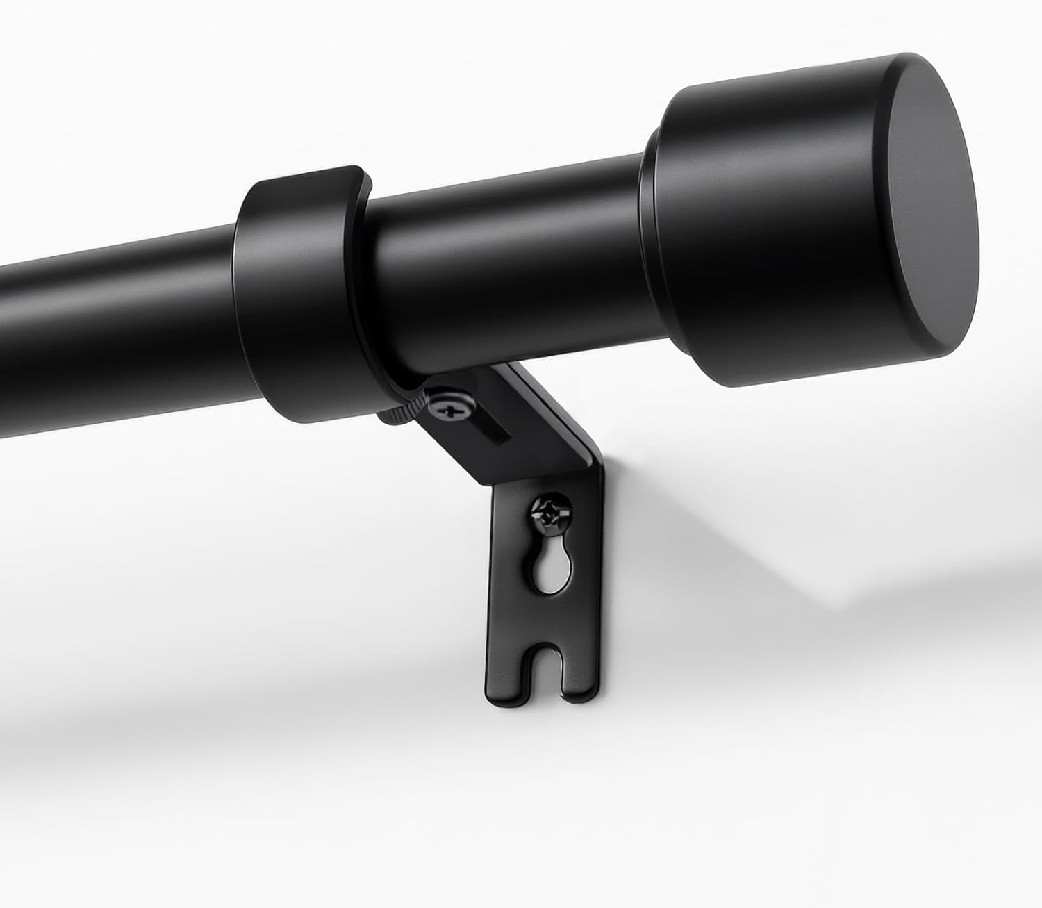 Black Curtain Rods for Windows 32-120 Inch, 1 Inch Diameter Heavy Duty Adjustable Curtain Rods for Bedroom, Kitchen, Sliding Glass Door