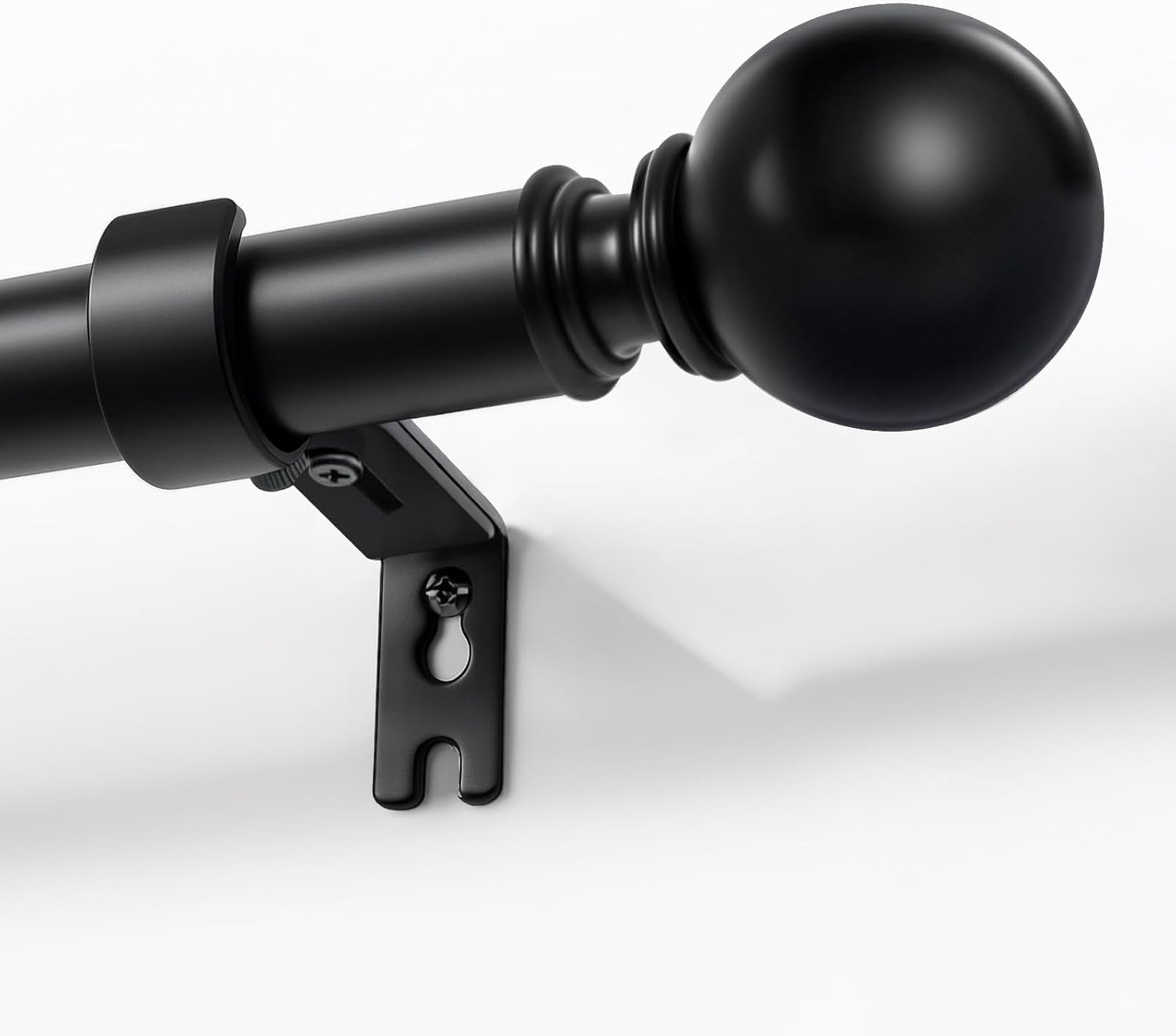 Black Curtain Rods for Windows 32 to 120 inches, 1 inch Diameter Heavy Duty Adjustable Curtain Rods for Bedroom, Sliding Glass Doors, Outdoor, Patio