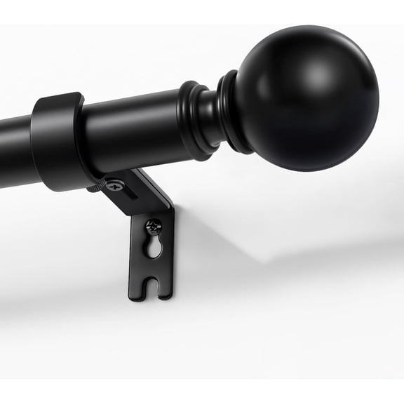 Black Curtain Rods for Windows 32 to 120 inches, 1 inch Diameter Heavy Duty Adjustable Curtain Rods for Bedroom, Sliding Glass Doors, Outdoor, Patio